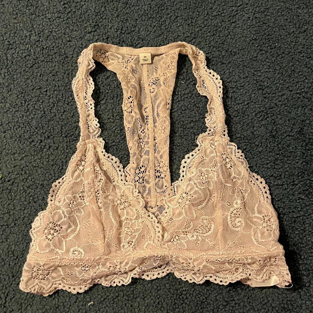 Francesca's Light Pink Lace Racerback Bralette